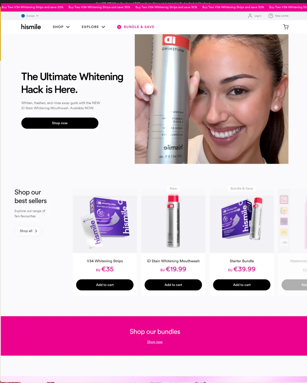 Shopify Shop Erstellung für Hismile